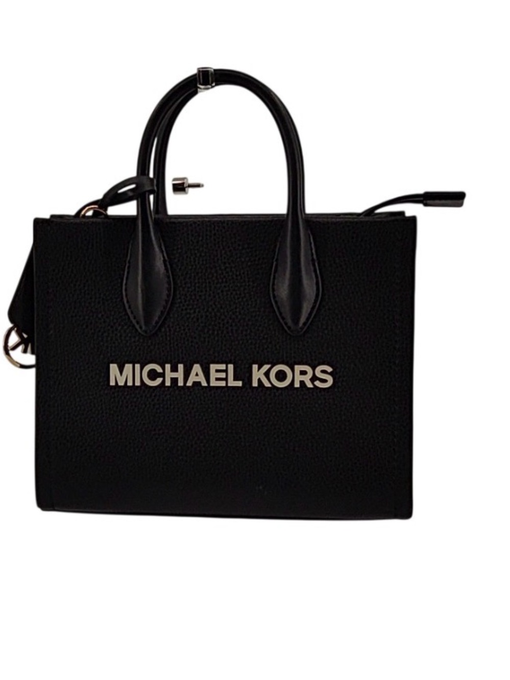 Michael Kors Black Pebbled Leather Logo Tote